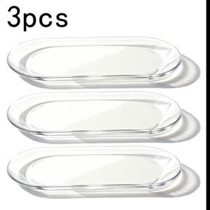 Set of 3 Clear Plastic Oval Plates